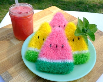 Watermelon Shaped Crochet Scrubby Korean Yarn