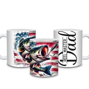 dad fishing mug wrap | Fishing Mug Png | Reel Cool Dad Full Wrap Mug | Mug Warp Png | Fishing Gift For Men | Fathers Day Mug