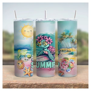 summer vibes tumbler wrap png | Summer Vibes Tumbler Wrap | 20Oz Skinny Sublimation Tumbler Design | Png Instant Digital Download