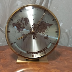 Vintage Kienzle world clock table clock with quartz movement