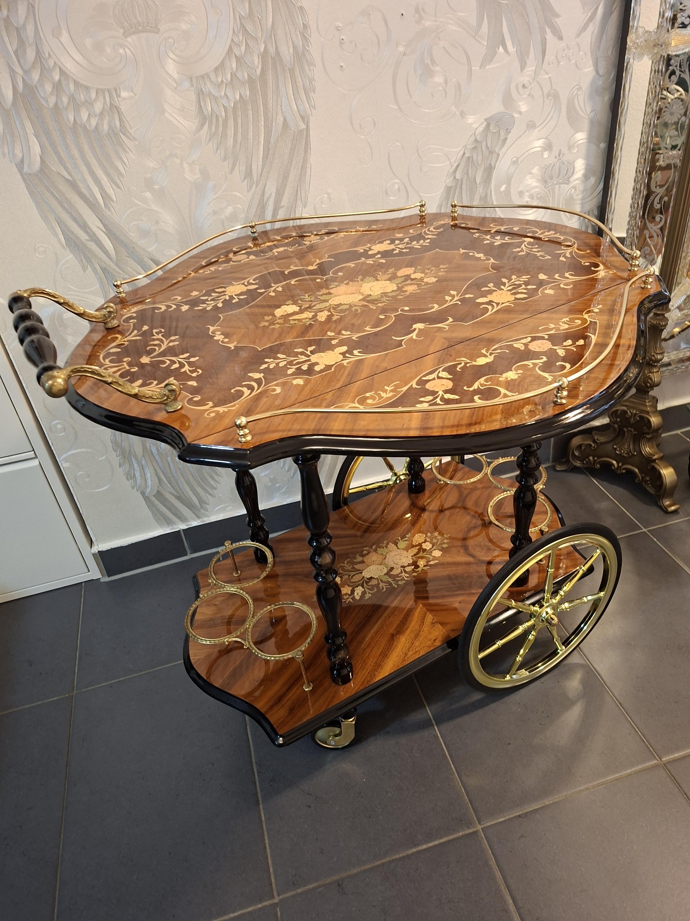 Italian Inlaid Bar Cart, - Etsy