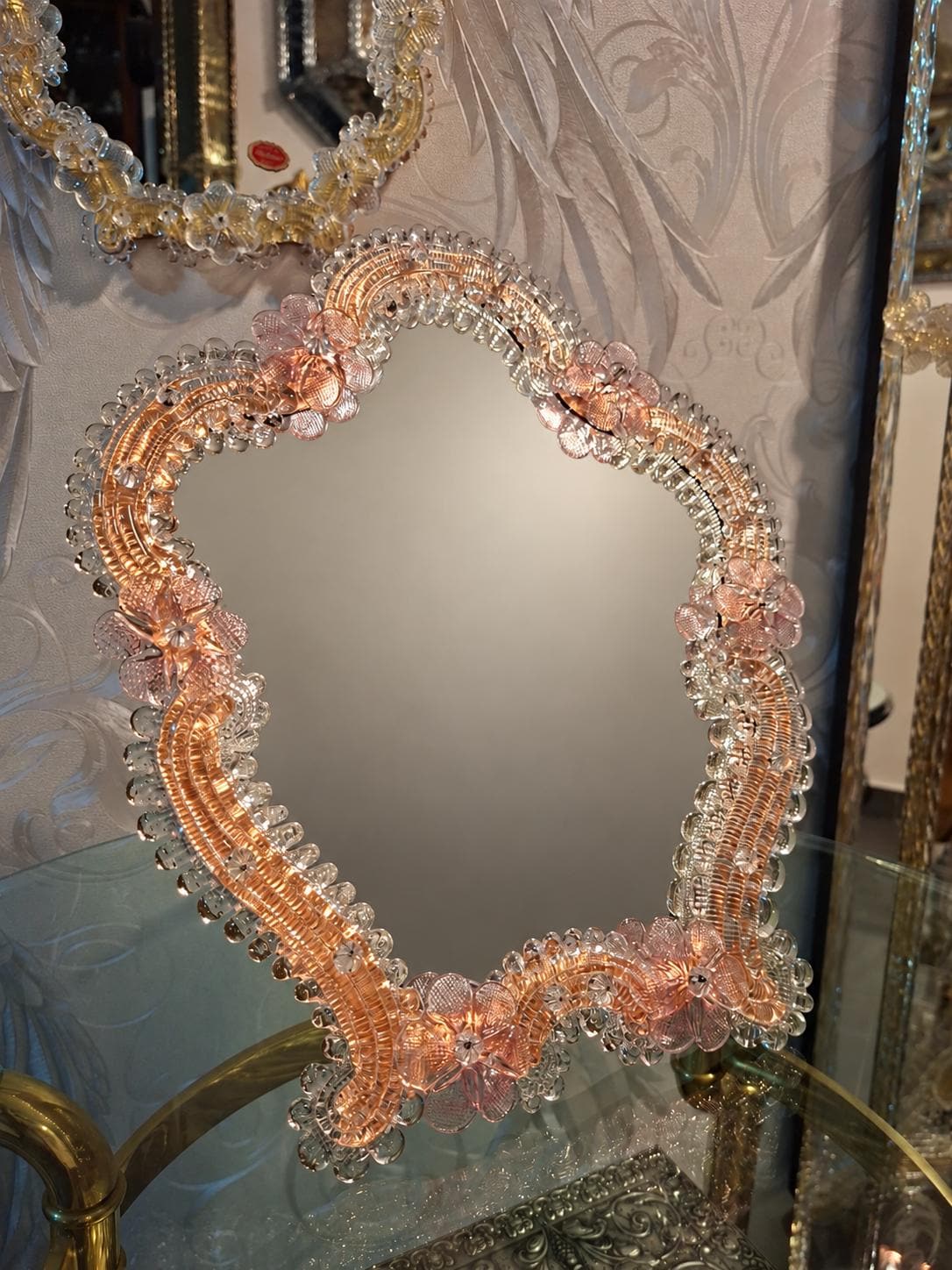 Italian Murano Venetian Floral Mirror - Etsy