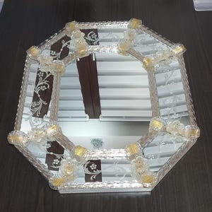 Vintage Venetian mirror made of Murano glass Italy