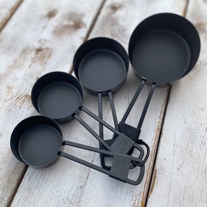 Black Stainless Steel, Measuring Cups, Set of 4, High Quality, Baking, Modern Kitchen Supplies image 1