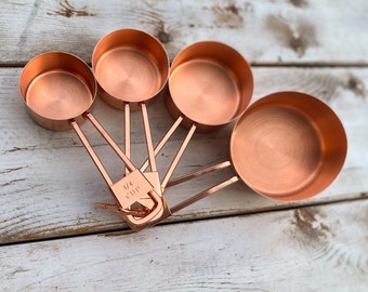 Rose Gold Stainless Steel, Measuring Cups, Set of 4, High Quality, Baking, Modern Kitchen Supplies