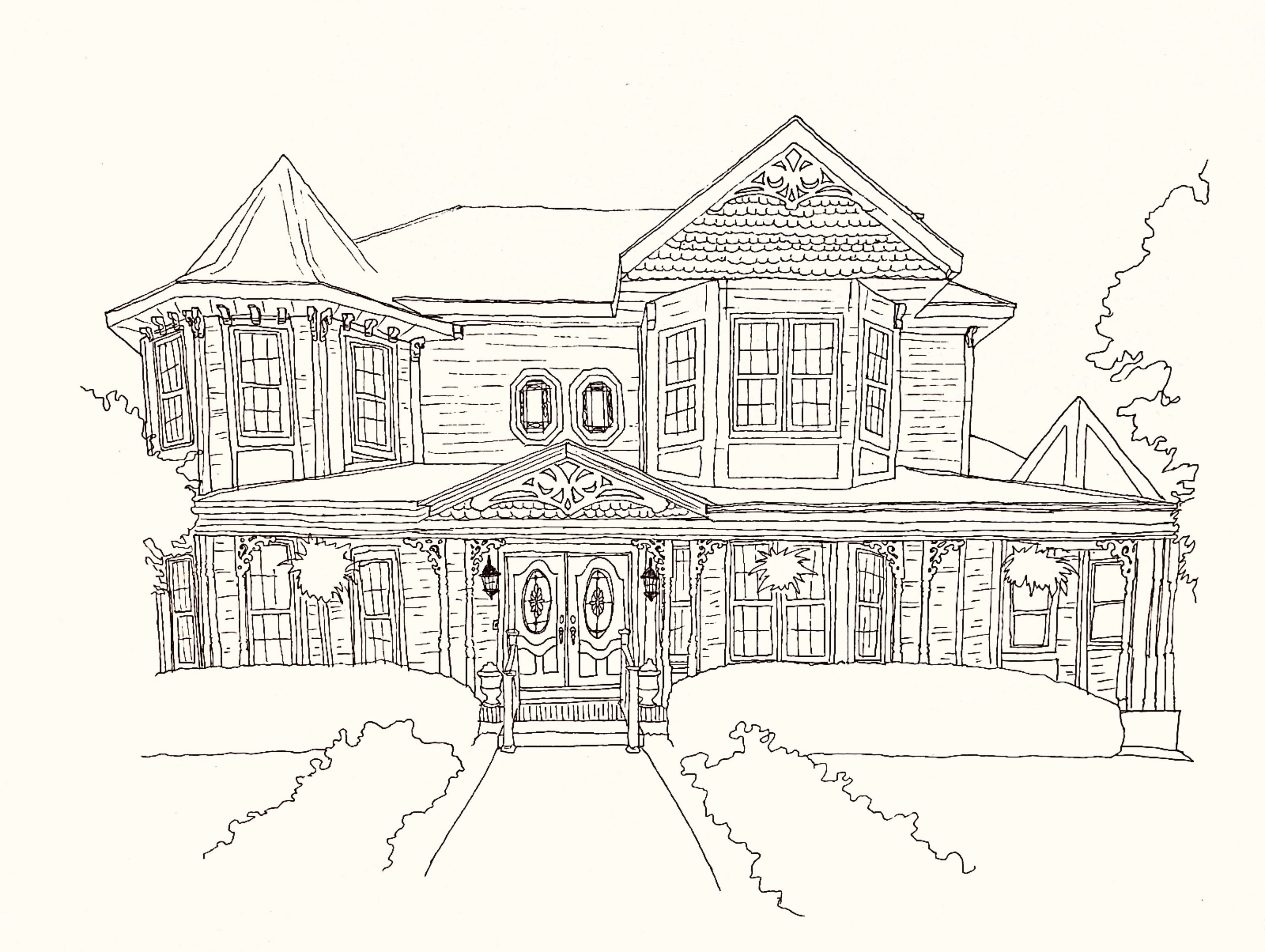 Custom House Ink Print