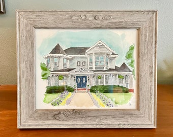 Custom House Watercolor (Handmade)