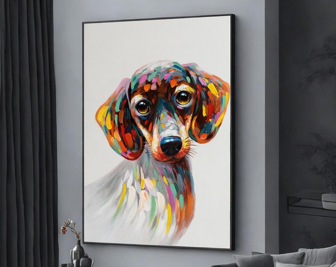 pet painting, pet portrait, dog portrait, pet poster, wall art canvas design, framed canvas ready to hang