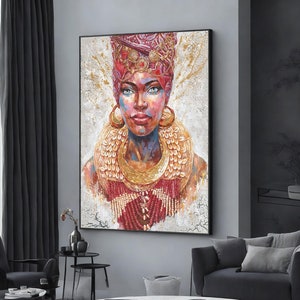 abstract black art, african american art, afro art, canvas, extra large wall art, wall art design, framed canvas ready to hang