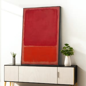 Mark Rothko Red Canvas Painting, Mark Rothko Poster Canvas, Wall Art Canvas Design, Home Decor, Framed Canvas Ready To Hang