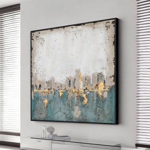 abstract blue wall art canvas modern canvas print, extra large wall art design, framed canvas ready to hang