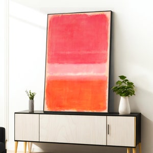 Mark Rothko Pink and Orange Framed Canvas Art,Mark Rothko Reproduction ,Abstract Canvas Wall Art, Modern Expressionism Painting