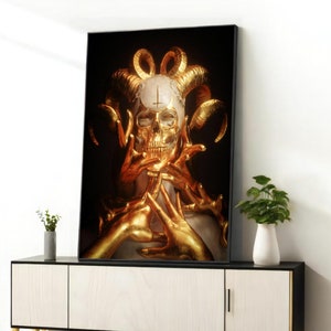 Azrael Painting - Enigmatic Death Saint Portrait Art on Canvas, Spiritual Wall Decor & Thoughtful Gift