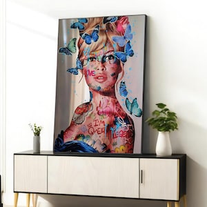 Banksy Audrey Hepburn Portrait Art, Handcrafted Canvas Graffiti Wall Decor, Unique Street Art, Perfect Housewarming Gift