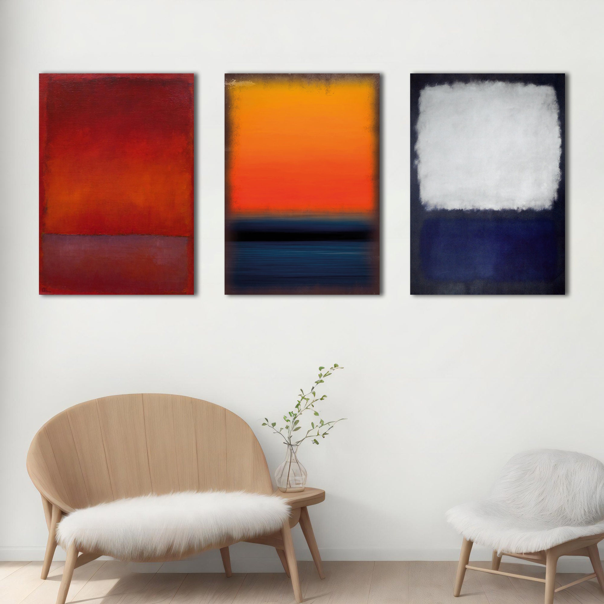 Mark Rothko Reproduction Mark Rothko Set of 3 Canvas Blue Art Reproduction, Best Seller Mark ...