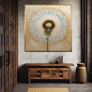 Dandelion Canvas Wall Art, Nature Wall Art, Dandelion Seed Head Print, Floral Poster, Wall Art Canvas Design, Ready to Hang Decoration