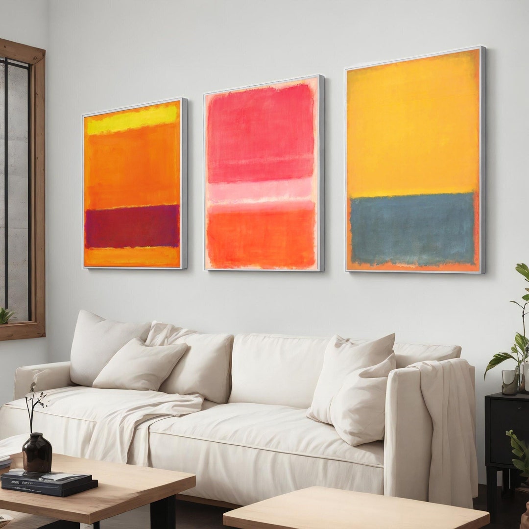 Mark Rothko Reproduction Mark Rothko Set of 3 Canvas Yellow Art Reproduction, Best Seller Mark ...