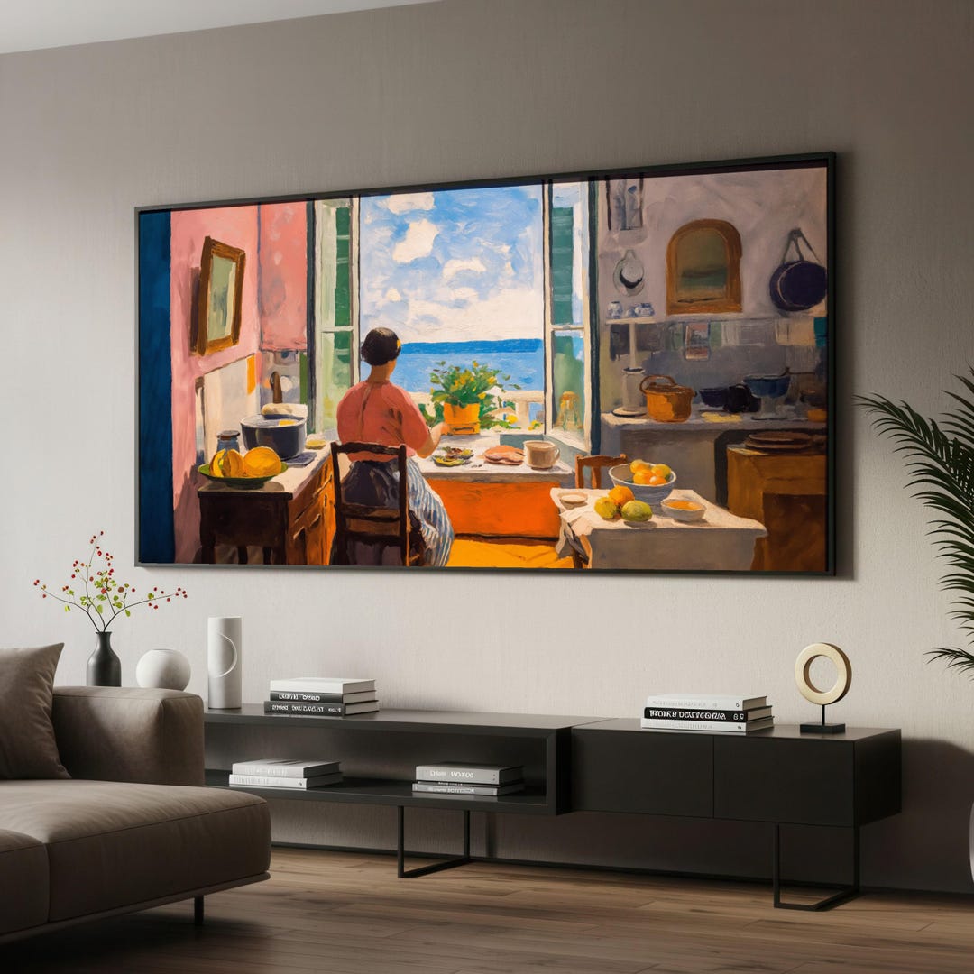 Matisse Kitchen Henri Matisse Coastal Kitchen Scene Canvas, Woman by Window Wall Art ...