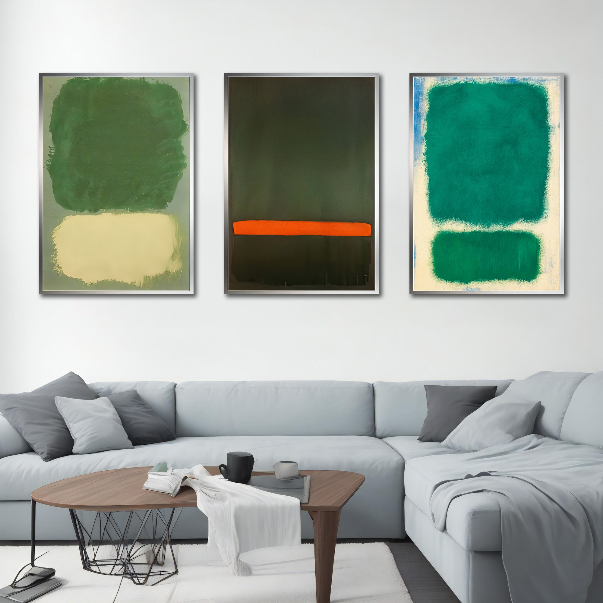 Mark Rothko Reproduction Mark Rothko Set of 3 Canvas Green Art Reproduction, Best Seller Mark ...