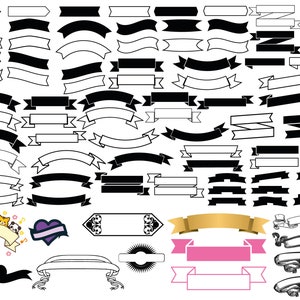 49 Banner Svg Bundle, Header Svg Bundle, Banner Clipart, Banner Png, Banner Vector, Banner Outline, Ribbon Svg, Ribbon Banner Svg cut File