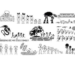 Stick Family svg Bundle, Stick Family cut files, Stick Family clipart, Family Sticker svg, cut files for cricut silhouette, svg, png, eps