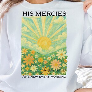 His Mercies Are New Png Christian Easter PNG Cross Watercolor Clipart PNG Sublimation Designs Easter DTF Transfers Jesus Clipart Bible Verse