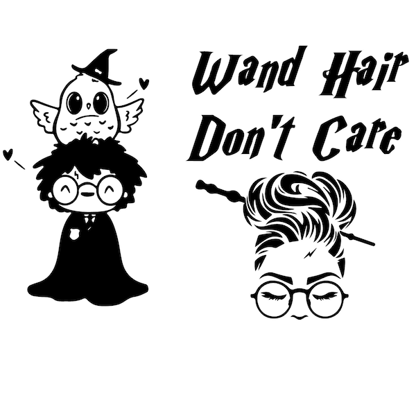 Wizard boy svg, Magic svg, Messy Bun Svg, Wand Hair Dont Care svg, svg files for cricut, svg bundle for cricut, Png EPS, Instant Download