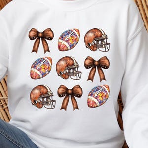 Retro Coquette Bow Football png, Football Bow png, Football Bow png, Football png,  Football Season Png, Sports sublimation, PNG Design