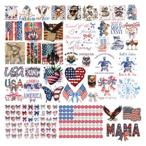 50 4th of July PNG Bundle, 4th of July Png, Fourth Of July Png, Retro USA Png, America Png, Independence Day, American Flag Png, Png Bundle