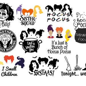 Hokus SVG Bundle, Halloween SVG, Sandersonn Sisterss Png, Hocuss Pocu Halloween, Hexen Png, Halloween SVG Bundle