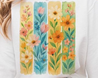 Wildflowers Png, Watercolor Style Tshirt Design, Floral Png, Girly Summer Png, Boho Wildflowers Floral Png Sublimation, Mothers Day Gift Png