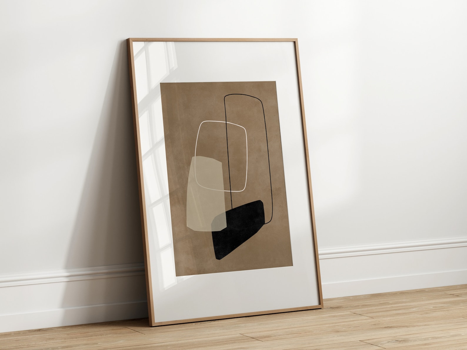 Mid Century Modern Abstract Printable Art for Framing Beige - Etsy