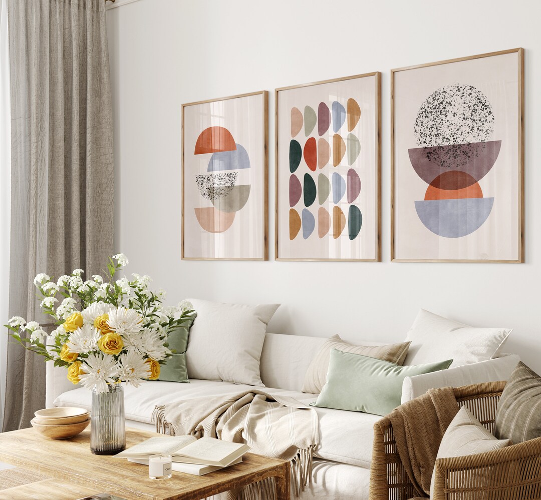 Mid Century Modern Abstract Printable Art for Framing| Beige Boho ...