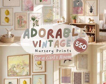 Nursery Wall Art bundle 550 Images Cottage Decor Nursery Prints Vintage Children’s Room Decor Wall Art Girls Room Art Digital Download GB1