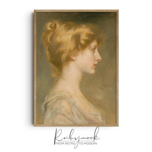 Old World Portrait Wall Art Printable Vintage Woman In Profile For Antique Style Gallery Wall Or Classic European Home Interior K119