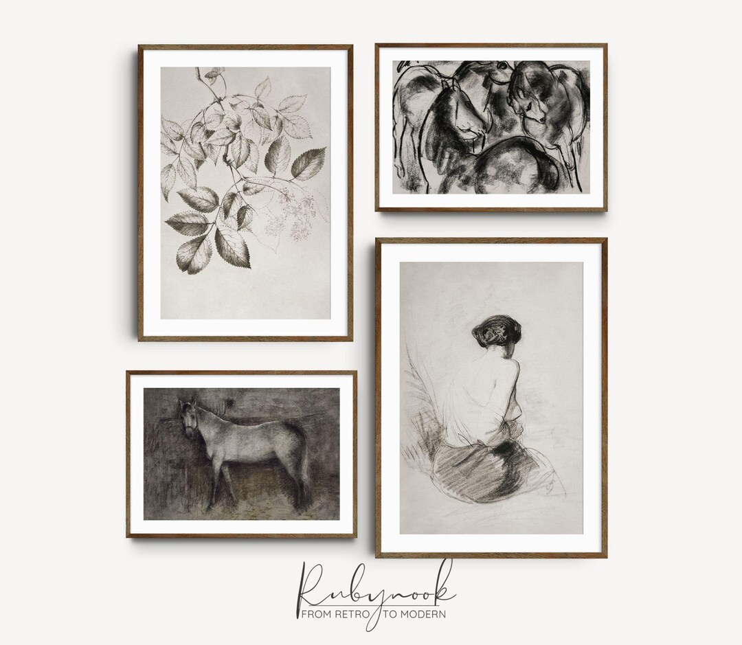 Vintage Wall Print Set Cottagecore Neutral Kids Room Decor PRINTABLE ...