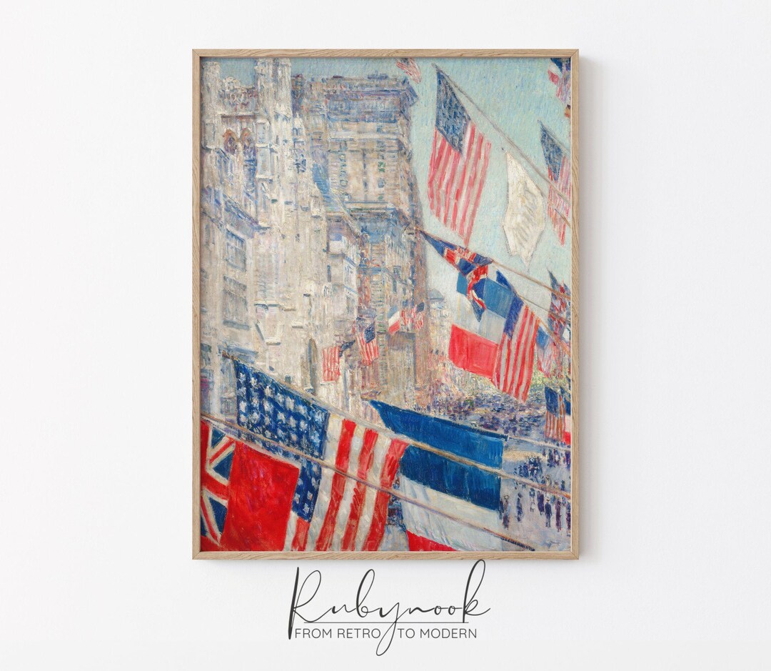 American Flag Wall Art Printable Vintage Patriotic Wall Decor for ...
