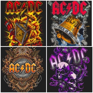 ACDC Png Bundle Design Metal Band Hells Bells Hard Rock TNT designs Purple Skulls Rock band ACDC Logo Dark Garment Printing