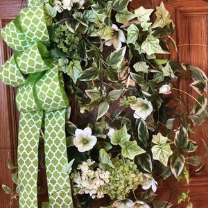 Stunning Artisan Wreath with Magnolia, Hydrangea, and several types of Ivy