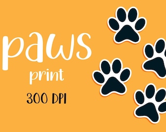 Dog Paw Print SVG, Animal Paw Silhouette (Digital Download)