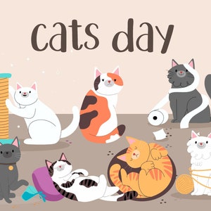 Cats Birthday Card, Cat birthday Cat, Funny Cards, Cat Lovers, Cute Cat Birthday Card, Birthday Cards, Cats Birthday Cards, birthday card