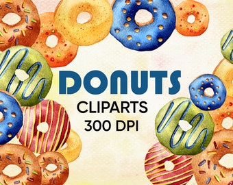 Donut Clipart, Donut Clip Art, Doughnut Clipart, Doughnut Clip Art, doughnut, Sweet Bakery Food Clipart, Commercial and Personal Use