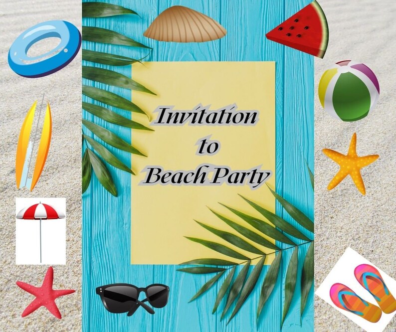 Beach Clipart Set, Summer, Clip Art Set, Instant Download, PNG, Beach ...