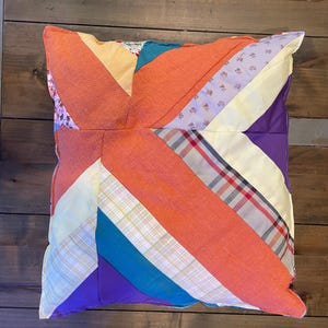 Patchwork Quilted Pet Bed, Remade Cotton Remnants, Easy Wash, 19" x 17"