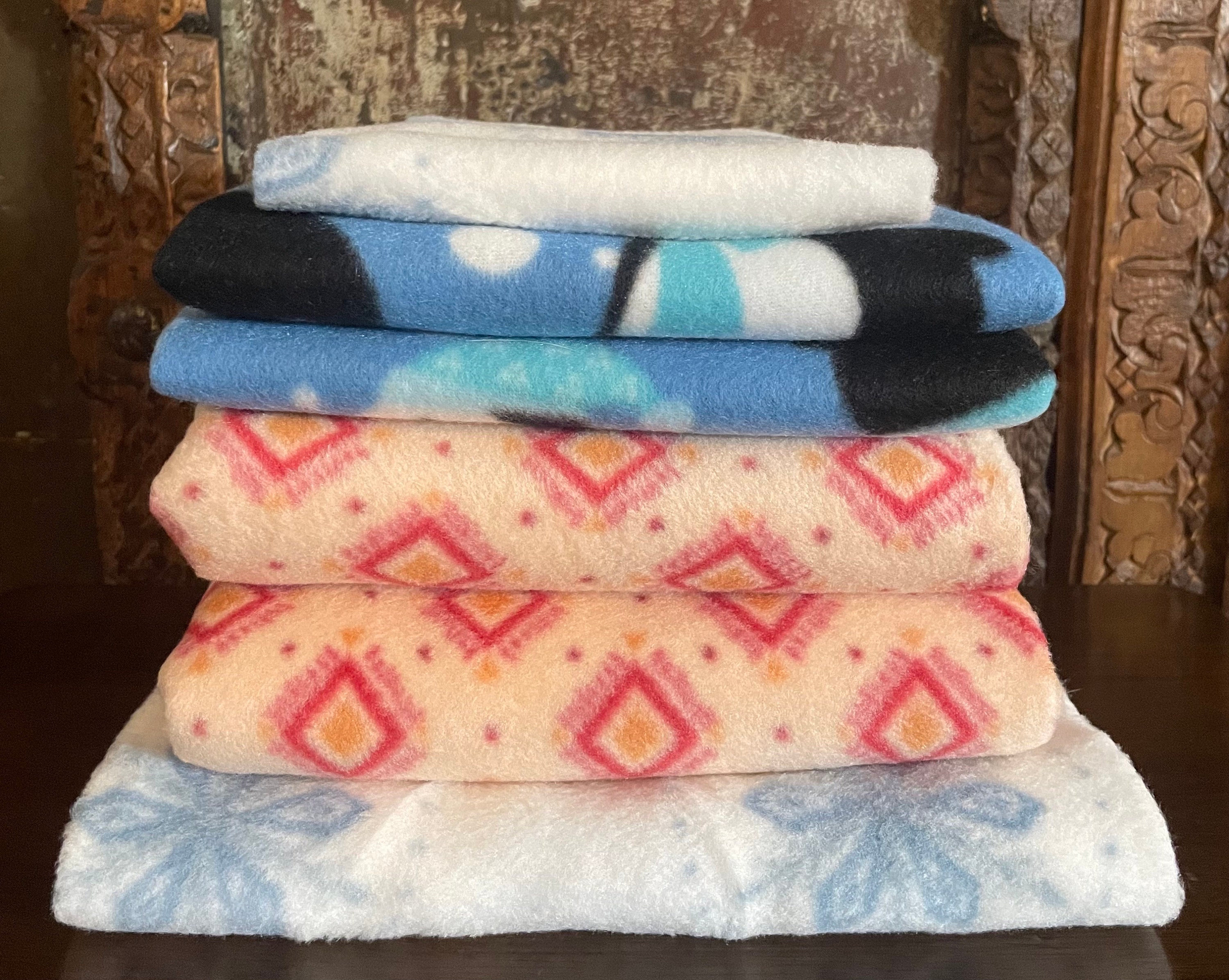 FLEECE Scraps 1lb 2.3oz. Mixed Sizes of Prints and Solids Featuring