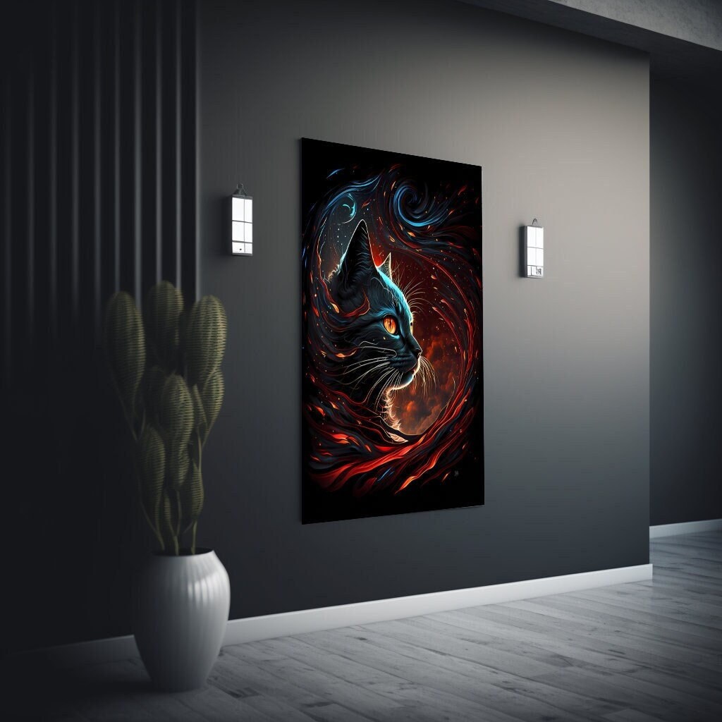 Cosmic Cat Art Print, AI Generated Home Decor (digital Download) - Etsy