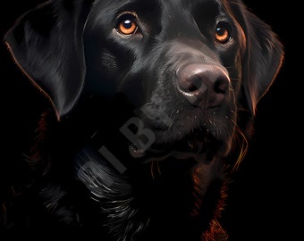 Labrador Dog Portrait, AI Art Print, Home Decor (Digital Download)
