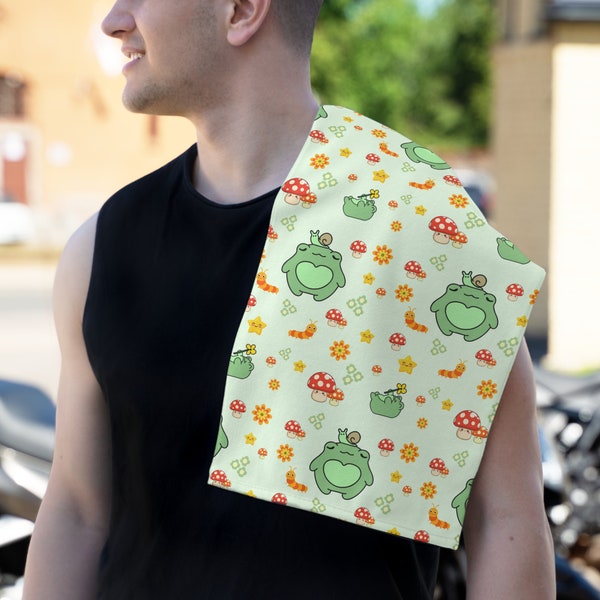 Cute Frog Burping towel, Adorable frog mushroom cloth, newborn care infant feeding, baby shower gift for mom, diaper bag stroller on the go