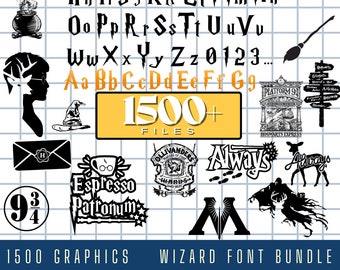 Wizard Font Mega Bundle, Wwizard World SVG Mega Bundle, Always Svg , Wizard Font, Wizard Graphics