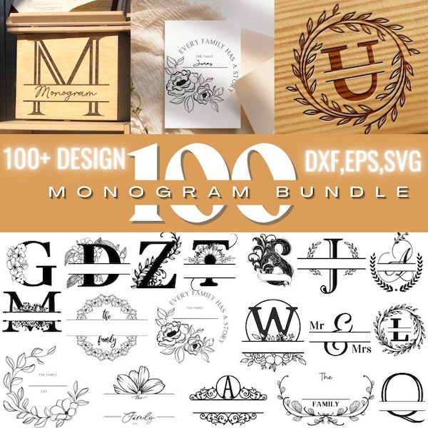 Monogram Svg Files - Etsy